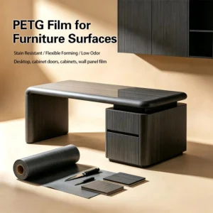 Light Greige Satin Fine Wood Grain PET Decorative Film